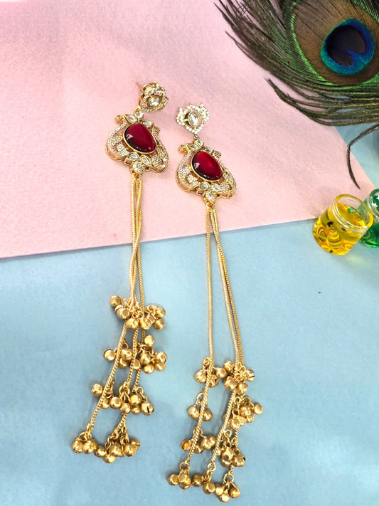 Kashmiri-inspired long drop earrings