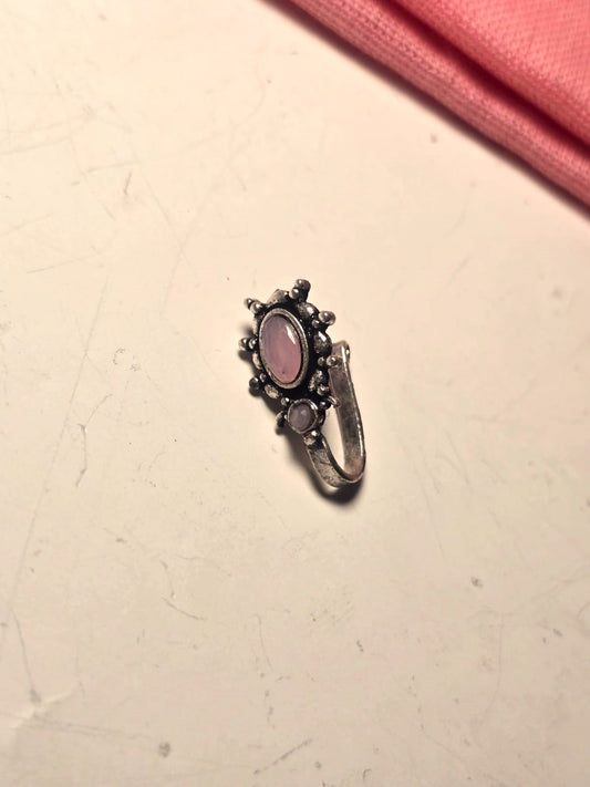 Oxidised Silver Replica Nose pin for Women